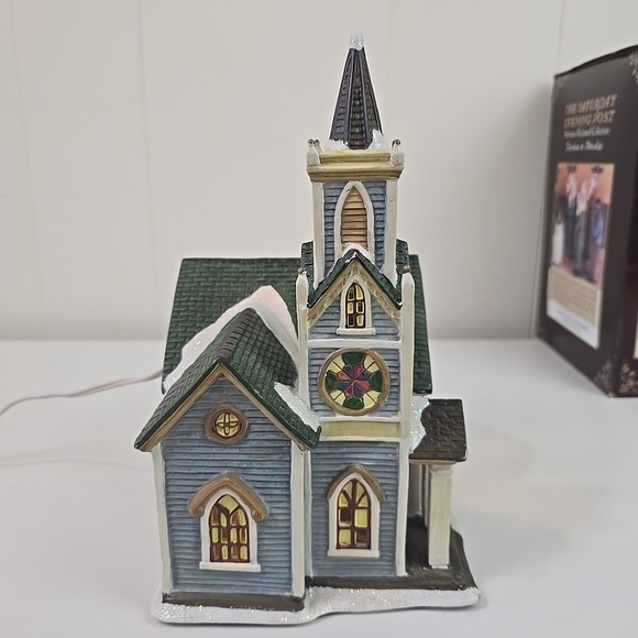 Norman Rockwell Saturday Evening Post Freedom to Worship Porcelain House - Picture 4 of 11